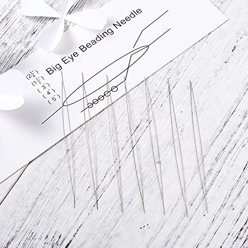 Craftdady 10Pcs Big Eye Beading Needles 2.95-Inch Stainless Steel Collapsible Embroidery Sewing Needles for Jewelry Making - color: Stainless Steel Color, 2.95"
