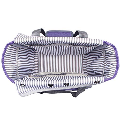 LUXJA Large Knitting Bag with Shoulder Straps, Purple - color: Purple, size: Large