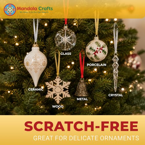 Mandala Crafts Black Christmas Ribbon Ornament Hangers Loops, 100 PCs - color: Black