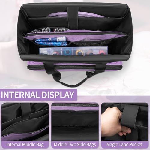 GMAK Embroidery Storage Bag, Embroidery Project Storage Carrying Tote Bag - color: Purple