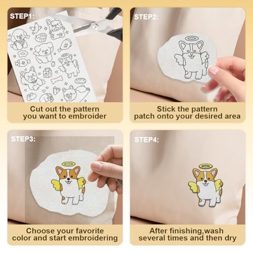 46Pcs Cute Puppy Dog Water Soluble Hand Sewing Stabilizers - style: Dog