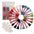 Daruma Sashiko Mini Skein Thread Set 100% Cotton Embroidery Floss for Hand Stitching and Crafts | Zipper Bag & 3 Bird Thread Cards | Made in Japan (23 Colors/Thick) - color: 23 Colors / Thick