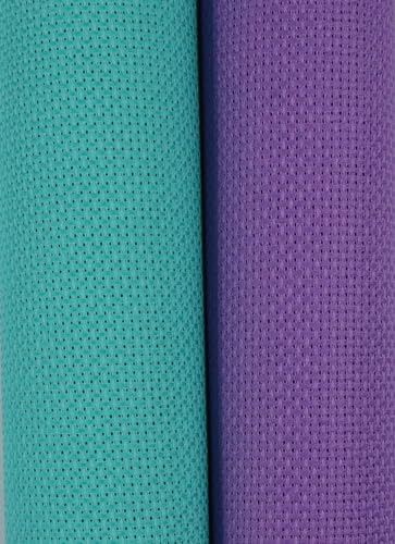 KCS 2 pc of 15" x 18"(38cmx45cm) Counted Cross Stitch Cotton Aida Cloth Needlework Fabric Box (Lavender+Sea Green, 14CT) - color: Lavender+sea Green, size: 14CT