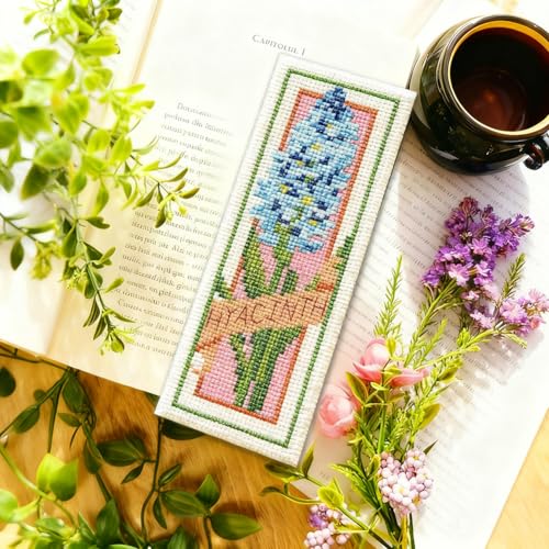 ORIGACH 6 Set Spring Floral Cross Cross Stitch Bookmark Kit for Beginner - style: Spring Floral