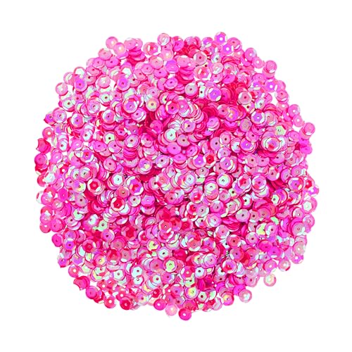 Mandala Crafts 6mm Cup Round Hot Pink Sequins for Sewing Embroidery - color: Hot Pink, size: 6mm Cup Sequins