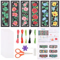 ORIGACH 6 Set Dark Floral & Vine Cross Stitch Bookmark Kit for Beginner - style: Floral and Vine