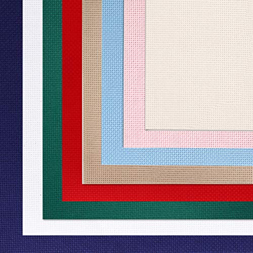 Yurdon Aida Cloth 14 Count Cross Stitch Fabric, 12 by 18 inches, 8 Color