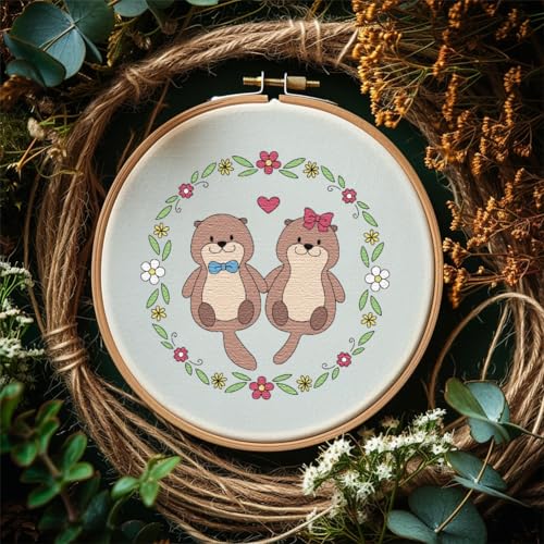 Peacoblue River Animals Stick and Stitch Embroidery Patterns, Water Soluble - color: River Animals