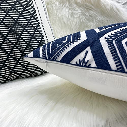 Slow Cow Embroidered Throw Pillow Cover 18 x 18 Inch Navy Blue - color: Navy Eyes, size: 18" x 18" (Pack of 1)