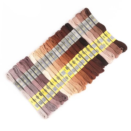 23 Skeins Double Mercerized Egyptian Cotton Embroidery Floss 8.75 Yards Per Skein for Cross Stitch Thread, Friendship Bracelets Floss, Craft Floss, Embroidery Floss Set (Set 17 (23 Skeins)) - color: Set 17 (23 Skeins)