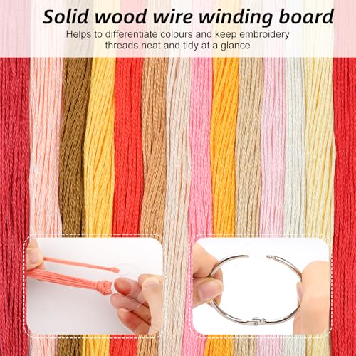 53 Pcs Clear Acrylic Embroidery Floss Drops,Hinged Ring Thread Bobbins for Cross Stitch Sewing,Organizers for Thread Storage DIY Craft Supplies(Style A) - size: Size A