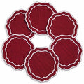 Linen Coasters for Drinks, Set of 6, 6 inch, Red - color: 1272 - Red, size: 6 inches