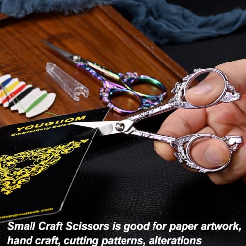 YOUGUOM Sewing Embroidery Scissors, Little Detail Shears with Cover - color: Purple