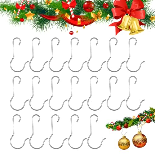 100PCS Silver Ornament Hooks for Christmas Trees with Storage Box - color: Silver