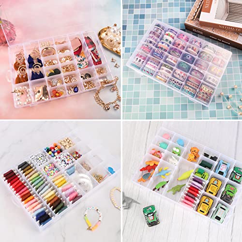Bead Organizer Storage 2 Pack 36 Grid Jewelry Tackle Craft Box Adjustable - color: 2 Pack