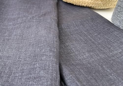 100% Linen Fabric, Délavé Vintage Yarn Dyed, Medium-Heavy Weight – 52" Wide Pre-Washed Soft for Apparel, Crafts & Home Decor | The Linen Lab (Dark Grey, 1 Yard pre Cut) - color: Dark Grey, size: 1 yard pre cut