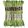 10 Skeins 87.5 Yards 6 Ply Green Embroidery Thread Floss for DIY - color: Green