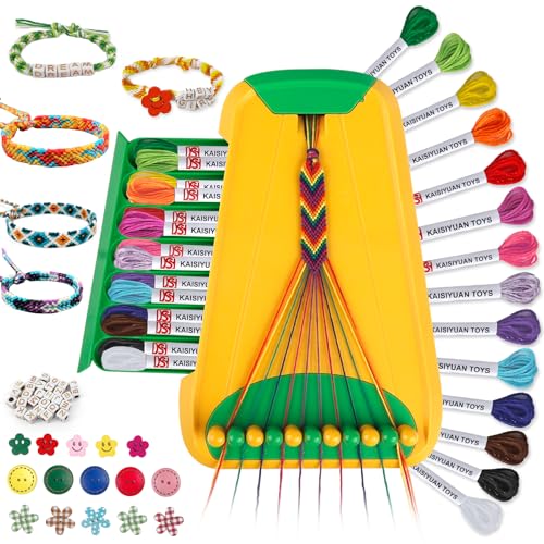 Maynacs Friendship Bracelet Making Kit for Girls 8-12, 28 Pre-Cut Threads - color: Green