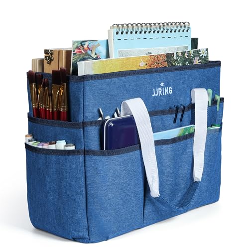 JJRING Craft Organizer Tote Bag Large Art Storage Caddy Blue - color: Blue, size: Large