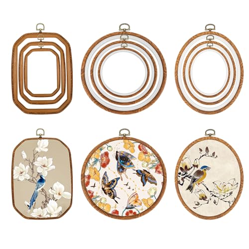 9Pcs Multi-Shape Embroidery Hoops DIY Sewing Display Frames