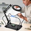 Helping Hands Soldering Station, 10X Magnifying Glass with Light