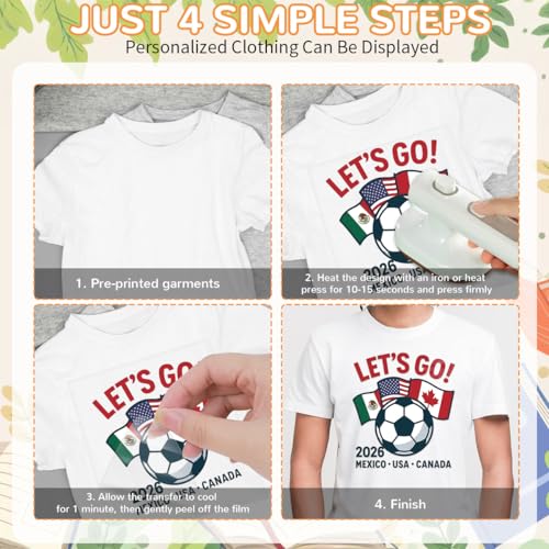 24Pcs Soccer Cup 2026 Dtf Transfers Ready to Press USA Canada Mexico Soccer Cup Iron on Transfers for Tshirts Vinyl Stickers for Clothing Pillows Bag DIY Crafts - color: Soccer Cup 2026