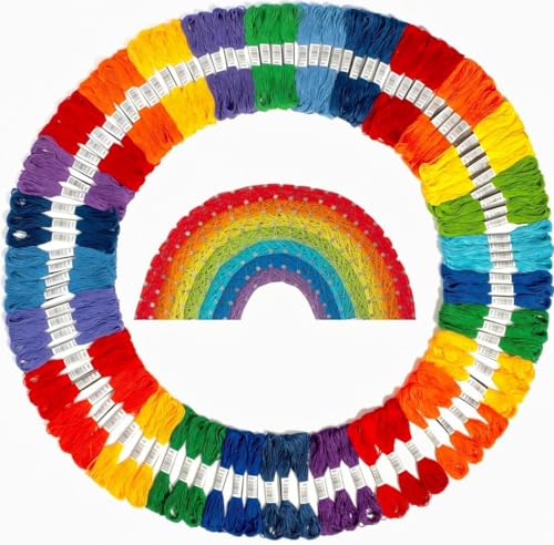 Athena’s Elements Embroidery Floss | Rainbow Thread for Embroidery, Cross Stitch Thread, Crafting Arts Embroidery Strings Bulk (Rainbow, 110pc) - color: Rainbow, size: 110 pieces