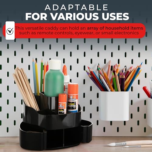 Masirs Small 360 Rotating Makeup Organizer, 5 Compartments, Square Black - color: Square Black