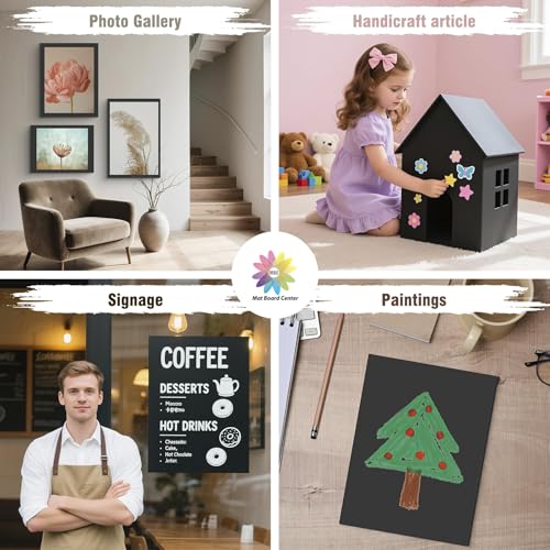 Mat Board Center, Pack of 10 Acid-Free Foam Boards, 16x20 inch Black Foam Boards, 3/16" Thick - color: Black, size: 16x20