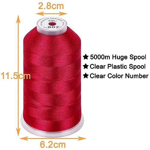 New brothread 5000M Huge Spool Embroidery Machine Thread - Carmine - color: Carmine-807