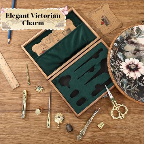 Lothee Embroidery Scissors Kits Victorian Sewing Kit, Gold, Diamond - color: Gold, style: Diamond
