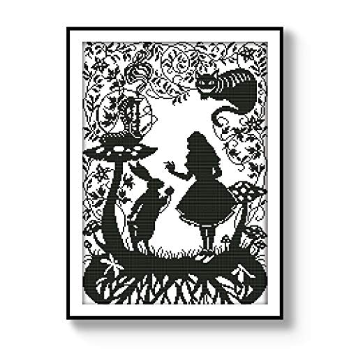 ITSTITCH Printed Cross Stitch Kits for Adults 11CT 17x22 in DIY Embroidery Starter Kits Easy Patterns Embroidery for Girls Crafts DMC Stamped Supplies Needlework Fairy Tales Cat Rabbit Princess - color: Stamped 22x16.5 inch