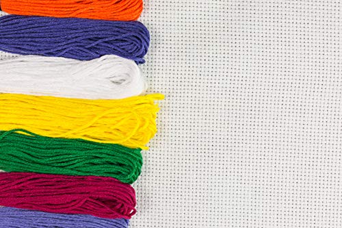 Aida Cloth 14 Count Cross Stitch Fabric,60×39inch (Rice) - color: Rice