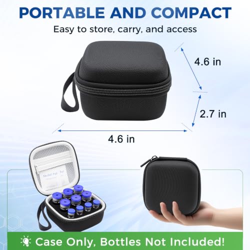 10 Slots Peptide Case for Fridge Vial Case 1ml 2ml 3ml 5ml 10ml Vials - color: Black-4×(1-3ml)+6*(1-10ml)