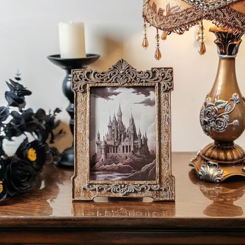 SIKOO Vintage Picture Frame 5x7 Antique Picture Frame with Arch Shape for Tabletop or Wall Mount Display Victorian Home Decor Vintage Wall Decor for Gallery Wall Gold - color: Gold, size: 5 x 7