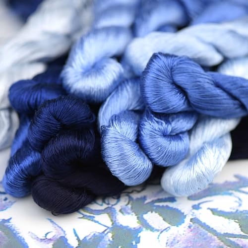 Natural 100% Silk Thread, Handmade Embroidery Thread Silk Floss 12 Colors 110m Each (20) - color: 20
