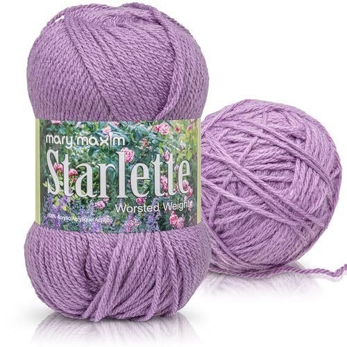 Mary Maxim Starlette Yarn, Soft Acrylic Yarn, 3.5 OZ, 180 Yards, Amethyst - color: Amethyst