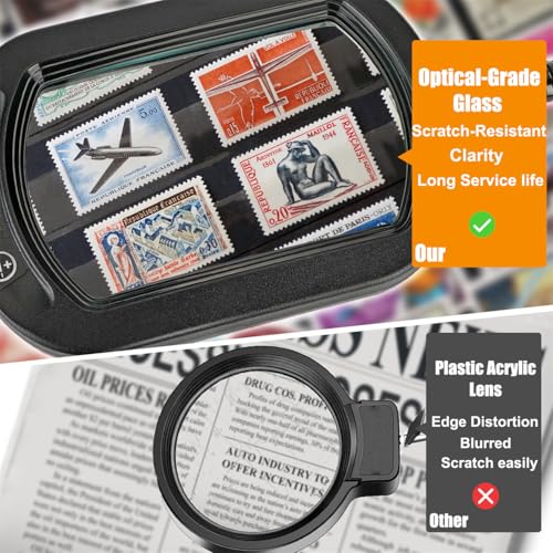 Veemagni 12X Magnifying Glass with Light and Stand, 20in Flexible Gooseneck - color: Black, size: 12X-20inch