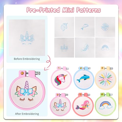 Pllieay 6PCS Embroidery Kit for Kids, Needlepoint Kits for Beginners - style: Regular