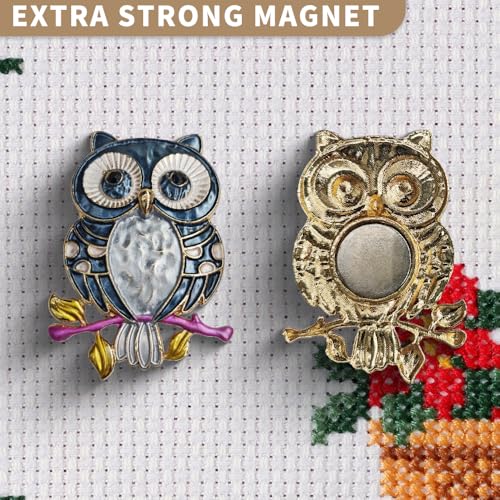 Needle Minder Magnet, Magnetic Needle Minder, Needle Minders Magnetic Cross Stitch Accessories, Magnetic Needle Holder, Life Tree, Butterfly, Cats, Owl, Heart (OWL) - size: OWL