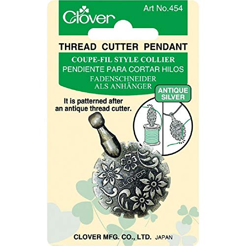 Clover Thread Cutter Pendant, Antique Silver (454) - color: Silver