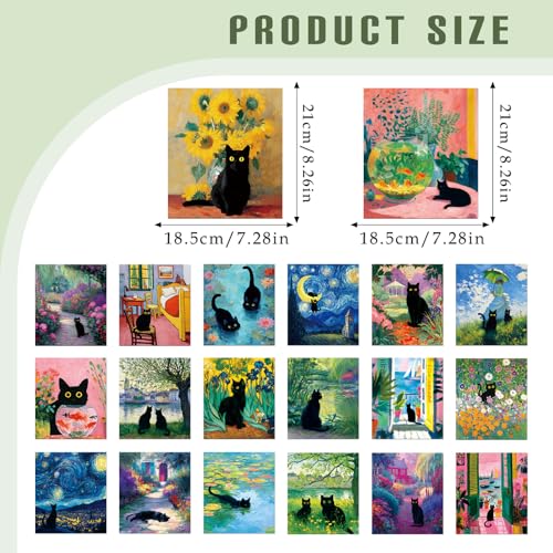 Dazoratix Cat Iron on Transfers - 20 Sheets Black Starry Night DTF Ready to Press for T Shirts Heat Patches Vinyl Stickers Decals for Clothing Clothes Pillow Bags Hats Appliques DIY Crafts Decorations - style: Cat