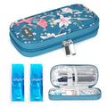 YOUSHARES Insulin Cooler Travel Case - Portable Refrigerated Medicine Case for Insulin Pen, Medication and Diabetic Supplies with 2 TSA Approved Ice Pack - color: Lily