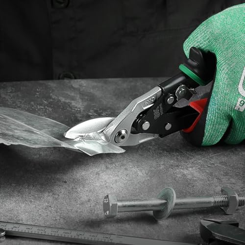 SK 10-Inch Tin Snips Heavy Duty, Left Cut Aviation Snips, Cr-Mo Steel - size: 10" Left Cut