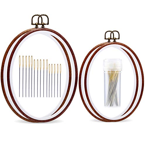 Oval Embroidery Hoop Wood Embroidery Hoops 7.5'' 9.2'' Embroidery Frame - style: Oval