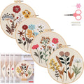 COCOMOX Floral Embroidery Kit for Beginners, Needlepoint Practice Kits - color: Simple flower