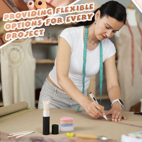Motiskyy Chalk Pencils for Sewing, 38 Pcs Tailor's Chalk Fabric Marker Set