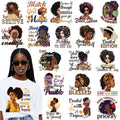 Dazoratix Black Girl Iron on Transfers - 20 Sheets African American Women DTF Ready to Press Inspirational Heat Transfer Stickers Patches Vinyl Decals for T Shirts Appliques Clothes Hoodie DIY Crafts - style: Black Girl