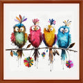 Redxing Counted Cross Stitch Kit for Beginners,Unprinted Needlepoint Kits for Beginners Cross Stitching Embroidery Kit 11CT Stitches kit-Four Colorful Little Birds 18x18 inch - color: Setpattern09
