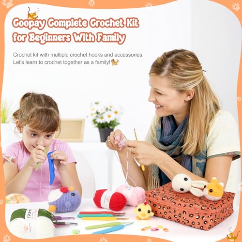 Coopay Crochet Kit for Beginners Adults Kids w/Step-by-Step Instructions - color: Green